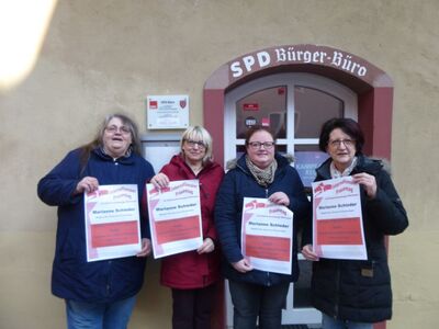 Petra Schilling, Bettina Moser, Kerstin König und Renate Dümmler (von links) laden ein zum Internationalen Frauentag